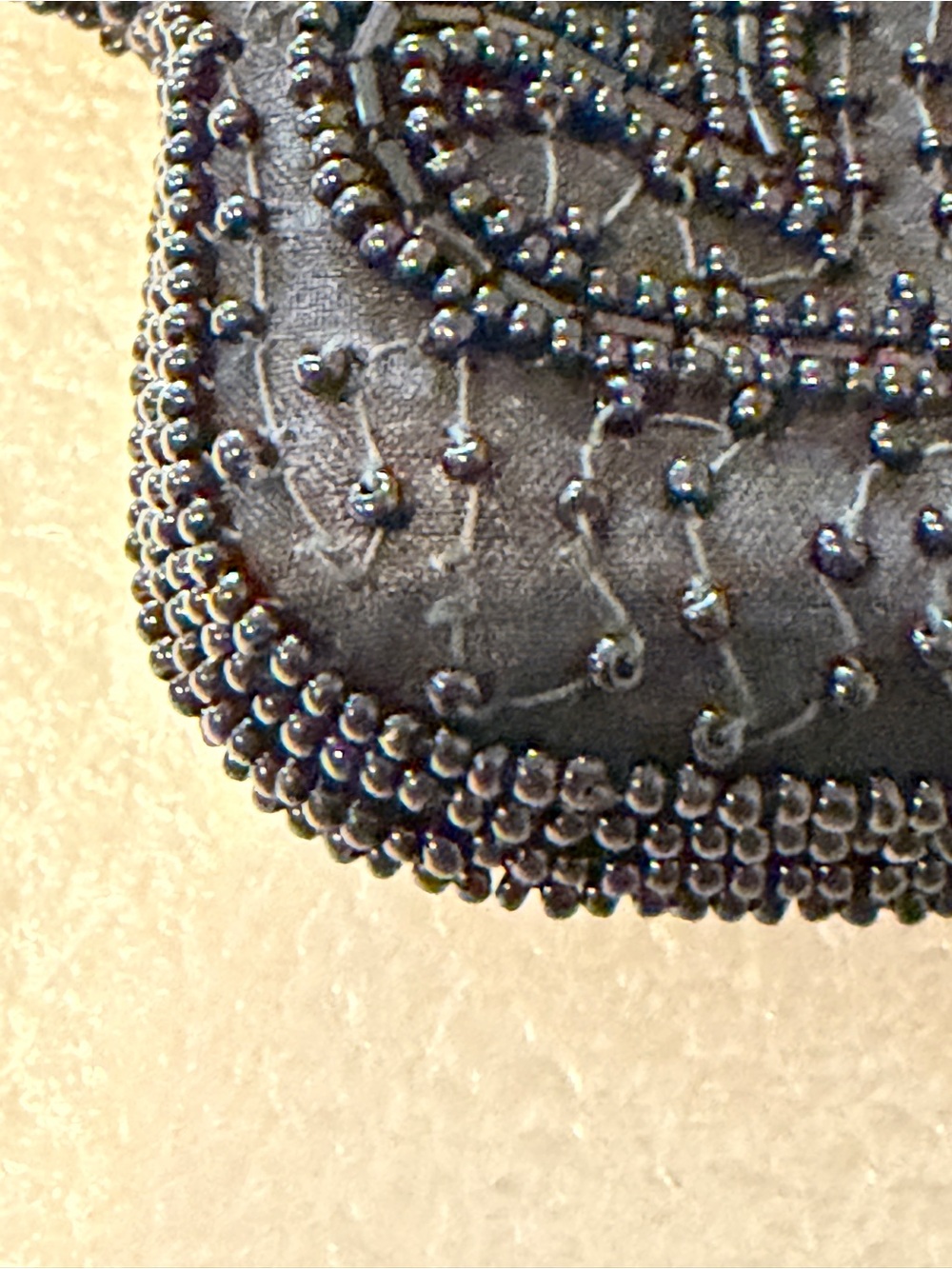 Vintage Schildkraut Black Beaded Formal Clutch Purse - Picture 7 of 13
